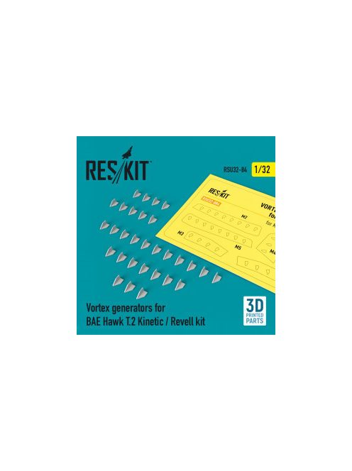 Reskit - Vortex generators for BAE Hawk T.2 Kinetic / Revell kit (3D Printed) (1/32)