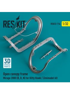   Reskit - Open canopy frame Mirage 2000 (B,D,N) for Kitty Hawk / Zimimodel kit (3D Printed) (1/32)