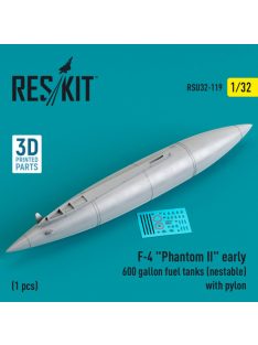   Reskit - F-4 "Phantom II" early 600 gallon fuel tanks (nestable) with pylon (1 pcs) (3D Printed) (1/32)