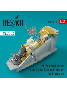   Reskit - Mi-24V Cockpit set with Kelik 3D decals for Zvezda kit (1/48)