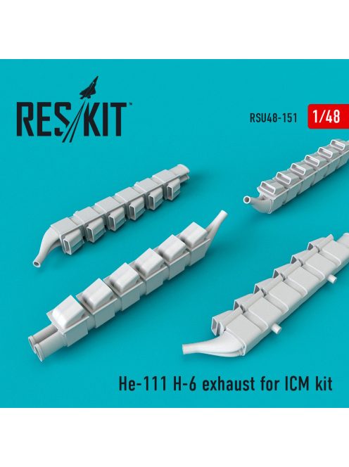 Reskit - He-111 H-6 exhaust nozzles for ICM kit (1/48)