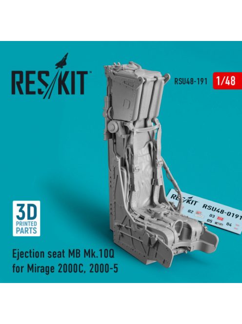 Reskit - Ejection seat MB Mk.10Q for Mirage 2000C, 2000-5 (3D Printed) (1/48)