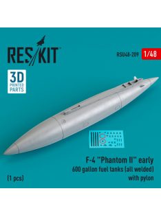   Reskit - F-4 "Phantom II" early 600 gallon fuel tanks (all welded) with pylon (1 pcs) (3D Printed) (1/48)