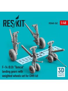   Reskit - F-14 (B,D) "Tomcat" landing gears with weighted wheels set for GWH kit (Resin & 3D Printed) (1/48)