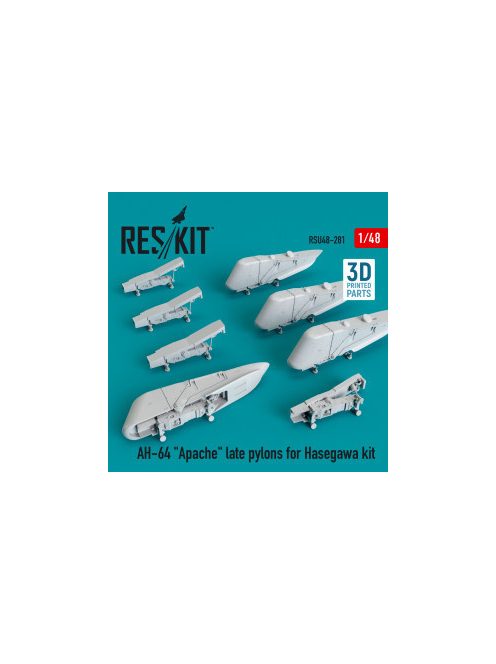 Reskit - AH-64 "Apache" late pylons for Hasegawa kit (3D Printed) (1/48)