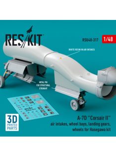   Reskit - A-7D "Corsair II" air intakes, wheel bays, landing gears, wheels for Hasegawa kit (3D Printed) (1/48