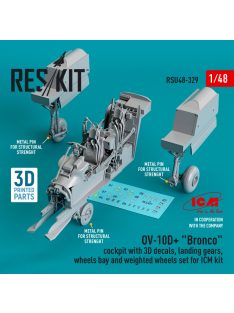   Reskit - OV-10D+ "Bronco" Cockpit with 3D decals, landing gears, wheels bay and weighted wheels set for ICM k