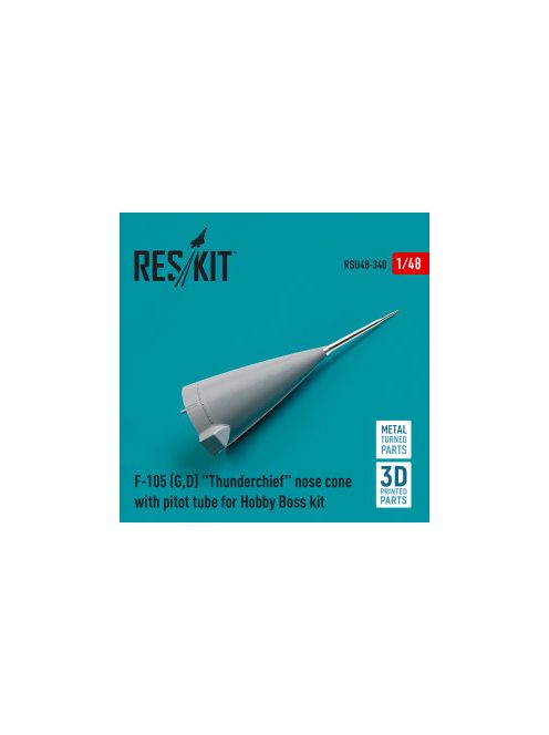 Reskit - F-105 (G,D) "Thunderchief" nose cone with pitot tube for HobbyBoss kit (Metal & 3D Printed) (1/48)