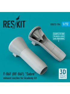   Reskit - F-86F (RF-86F) "Sabre" exhaust nozzles for Academy kit (3D Printed) (1/72)