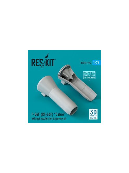 Reskit - F-86F (RF-86F) "Sabre" exhaust nozzles for Academy kit (3D Printed) (1/72)