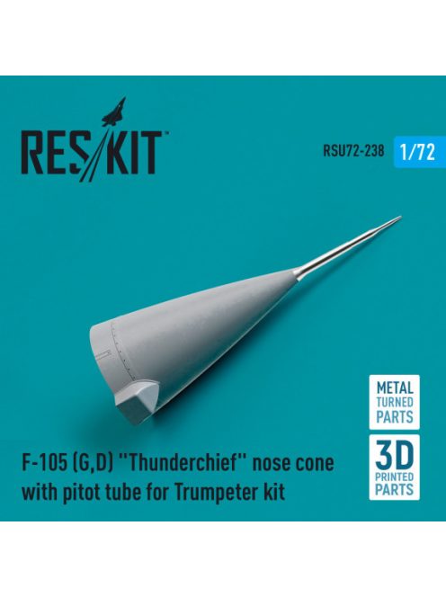 Reskit - F-105 (G,D) "Thunderchief" nose cone with pitot tube for Trumpeter kit (Metal & 3D Printed) (1/72)