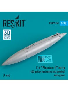   Reskit - F-4 "Phantom II" early 600 gallon fuel tanks (all welded)  with pylon (1 pcs) (3D Printed) (1/72) 