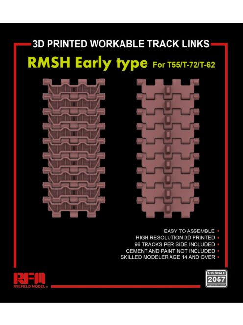 Rye Field Model - RMSH Early type work. track links f. T55/T-72/T-62