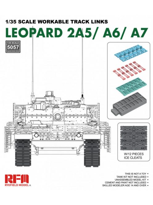 Rye Field Model - Leopard 2A5 /A6/A7 workable track links