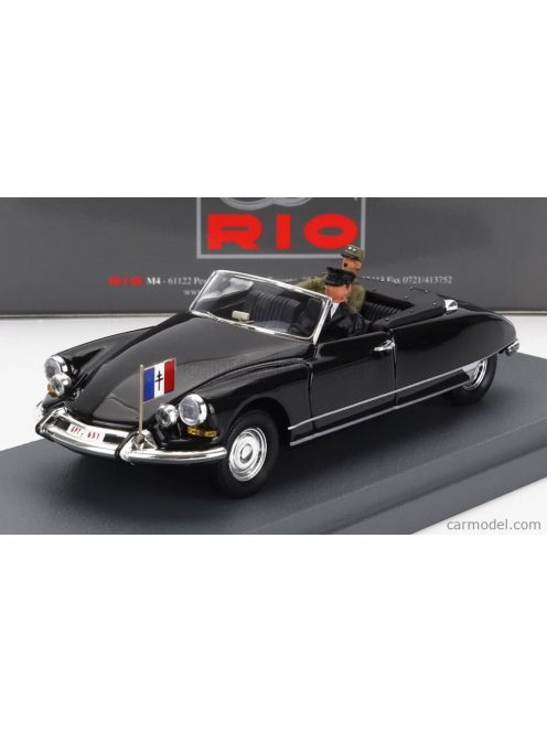 Riomodels - Citroen Ds19 Cabriolet Personal Car General Charles De Gaulle Visit Djibuti 1959 Black