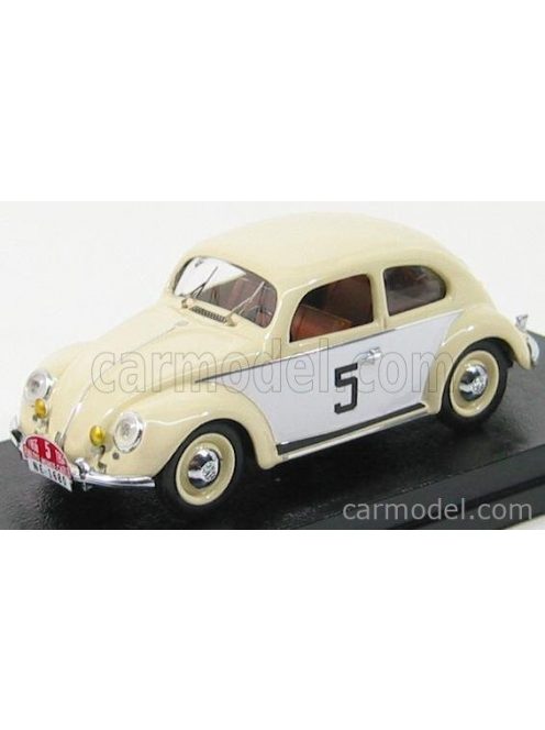 Rio-Models - Volkswagen Beetle N 5 Rally Montecarlo 1956 Patthey - Renaud Ivory White