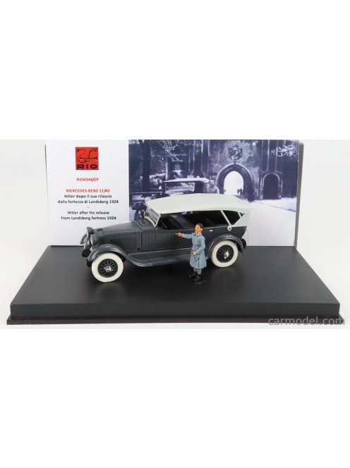 Rio-Models - Mercedes Benz 11/40 Cabriolet Closed 1924 - With Hitler Figure After His Release From Landsberg Fortress Black