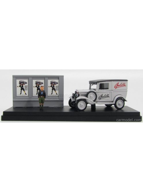 Rio-Models - Fiat Balilla Autocarro Publicitarie With Figure 1932 - Diorama Grey Black