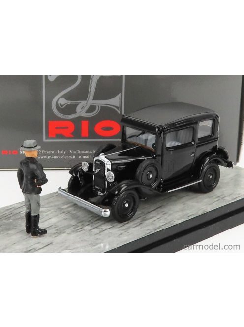 Rio-Models - Fiat 508 Balilla 1932 - Presentazione A Villa Torlonia Roma - Presentation With Mussolini Figure Black