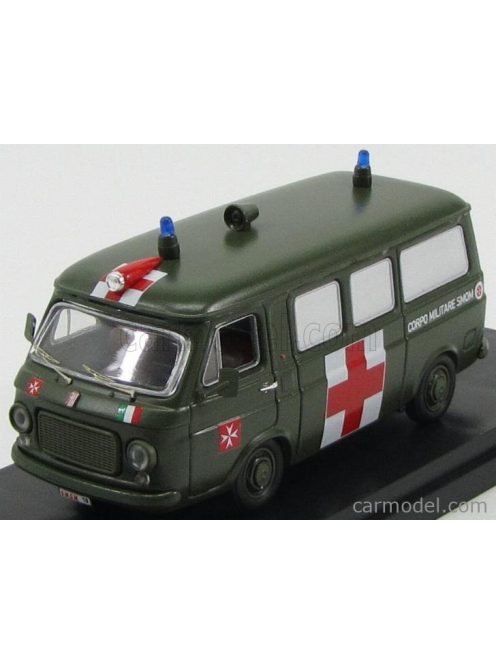 Rio-Models - Fiat 238 Minibus Ambulanza Militare Sovrano Ordine Di Malta 1970 Military Green