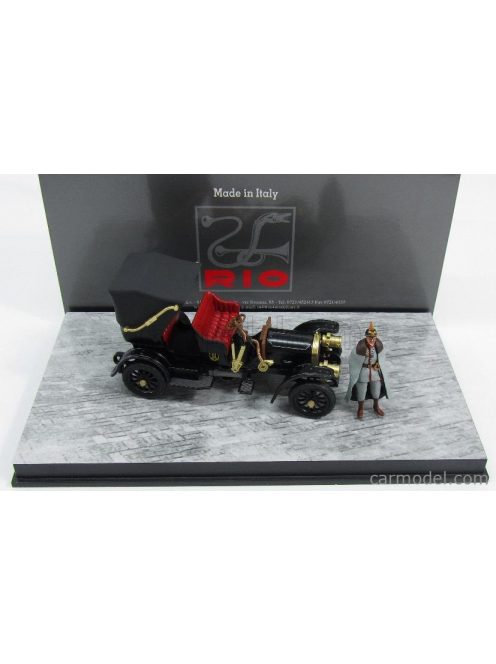 Rio-Models - Mercedes Benz Simplex Open 1902 With Figure - Personal Car Kaiser Black