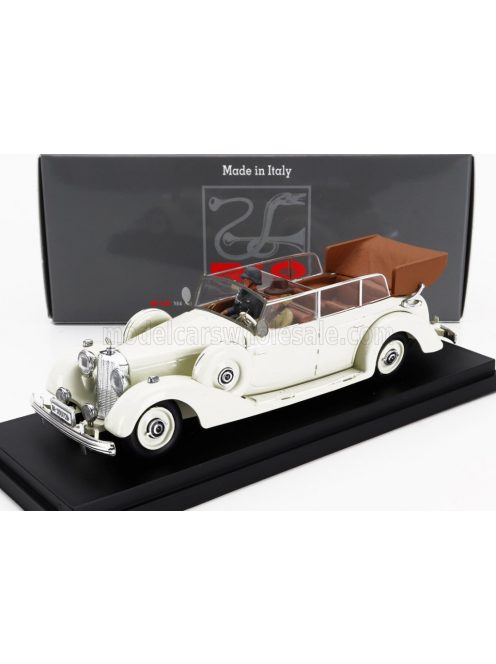 Rio-Models - MERCEDES BENZ 770K CABRIOLET 1938 WITH EVA BRAUN AND SS MILITARY GUARD FIGURES 1938 WHITE