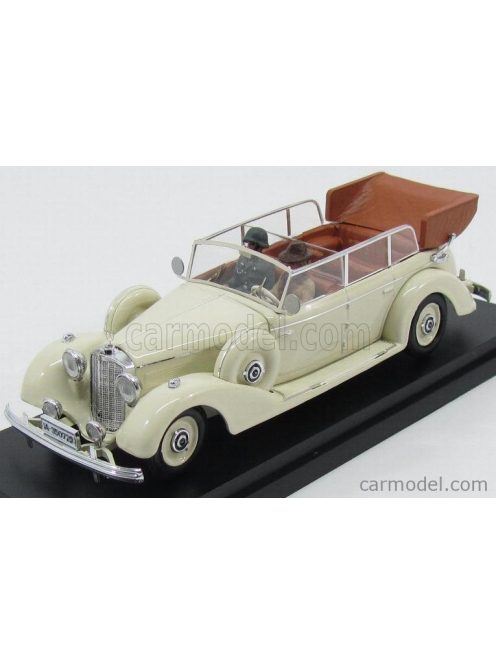 Rio-Models - Mercedes Benz 770K Cabriolet 1938 With Figures Eva Braun And Ss Military Guard - Hitler'S Wife White