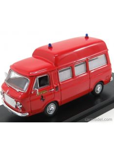   Riomodels - Fiat 238 Minibus Tetto Alto 1965 Ambulanza Vigili Del Fuoco Pista Fiorano 1970 Red