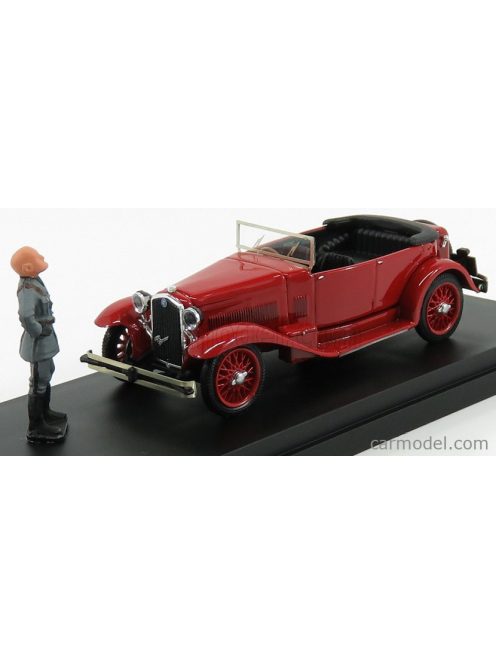 Rio-Models - Alfa Romeo 1750 Torpedo Cabriolet Open With Mussolini Figure And Letter 1926 Red