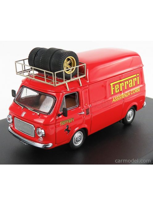 Rio-Models - Fiat 238 Van Tetto Alto Con Portapacchi Assistenza Corse Ferrari 1970 - High Roof With Rack Red