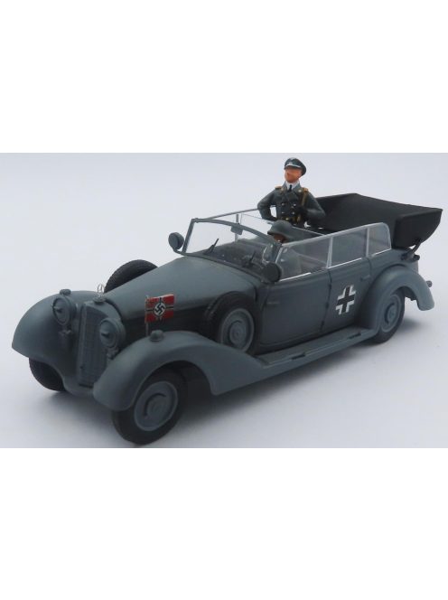 Rio-Models - MERCEDES BENZ 770K WEHRMACHT - CON UFFICIALE E SOLDATO -  HIERARCHY AND SOLDIER FIGURES INCLUDED 1941 BLACK