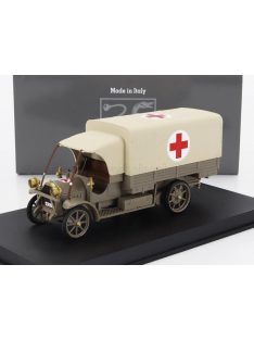   Rio-Models - FIAT 18BL TRUCK TELONATO AMBULANZA C.R.I. 1915 - 160th ANNIVERSARIO CROCE ROSSA ITALIANA MILITARY GREEN