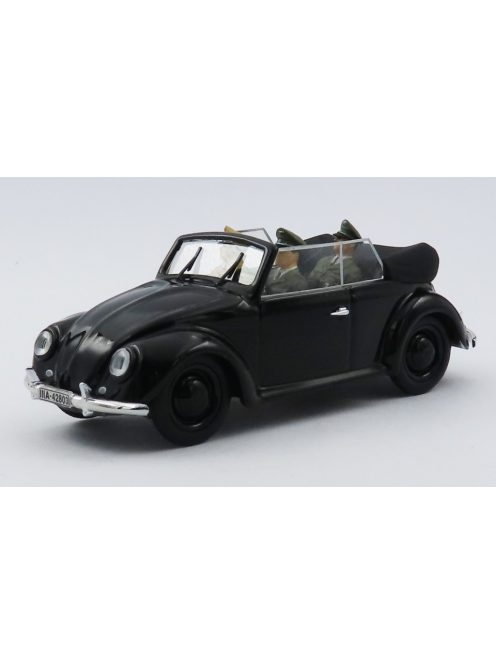 Rio-Models - VOLKSWAGEN BEETLE MAGGIOLINO KAFER CABRIOLET OPEN WITH HITLER HIMMLER AND DRIVER FIGURES 1939 BLACK