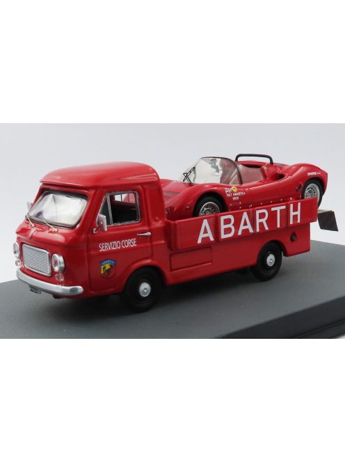 Rio-Models - FIAT 241 ASSISTENZA ABARTH CORSE CAR TRANSPORTER 1970 WITH FIAT ABARTH 1000SP SPIDER RED