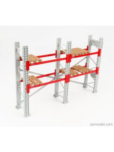   Ros-Model - Accessories Scaffale 4 Ripiani - Shelf Adjustable Rack Silver Red