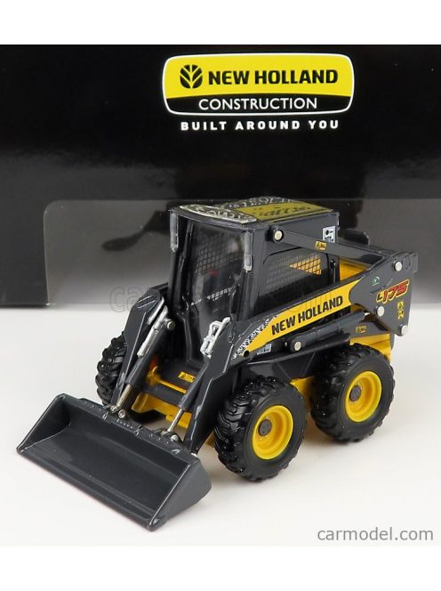 Ros-Model - New Holland L175 Ruspa Gommata - Tractor Scraper Yellow Grey