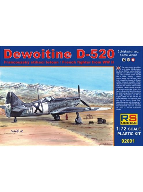 RS Models - Plastikový model letadla 1/72 Dewoitine D-520 Bulgaria 5 decal v. for Bulgaria, Italy, France