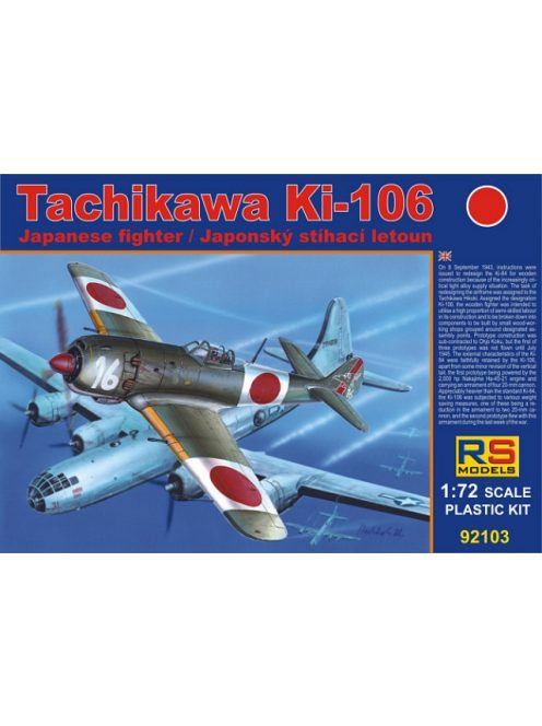 RS Models - Plastikový model letadla 1/72 Tachikawa Ki-106 2 decal v. for Japan