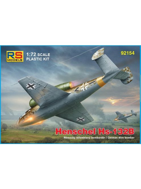 RS Models - Plastikový model letadla 1/72 Henschel Hs-132 Jumo 4 decal v. for Luftwaffe, USA, Japan