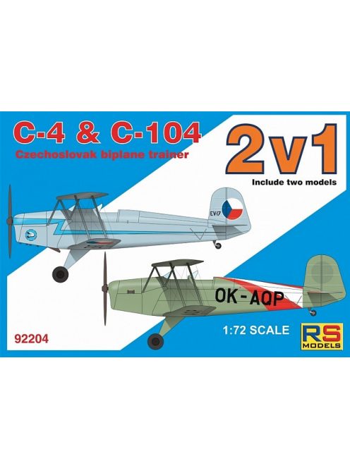 RS Models - Plastikový model letadla 1/72 C4 + C104 double kit 2 decal v. for Czechoslovakia