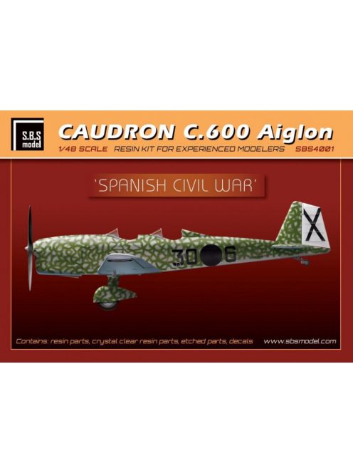SBS Model - 1/48 Caudron 600 'Spanish Civil War' - Resin+PE+decal - Full resin kit