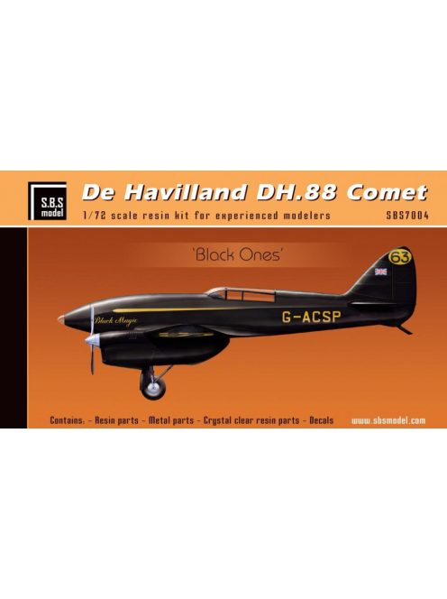 SBS Model - 1/72 De Havilland DH-88 Comet 'Blacks' - Resin+PE+decal - Full resin kit