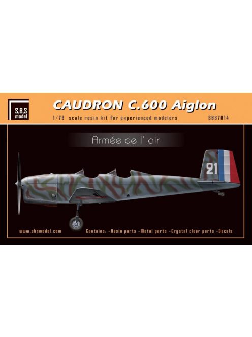 SBS Model - 1/72 Caudron 600 'Armée de l'Air' - Resin+PE+decal - Full resin kit