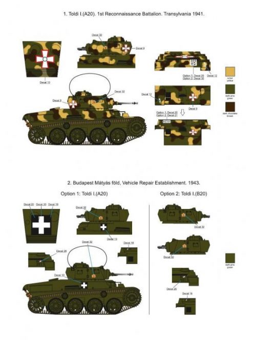 SBS Model - 1/35 Hungarian Toldi I (A20 - B20) decals - Decals for Hobbyboss
