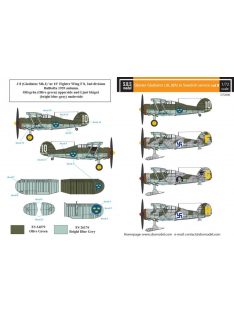   SBS Model - 1/72 Gloster Gladiator in Swedish service VOL.II - Decals for Airfix