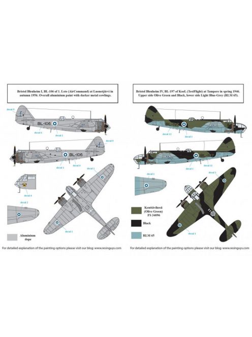 SBS Model - 1/72 Finnish Bombers - Post War Markings - Decals