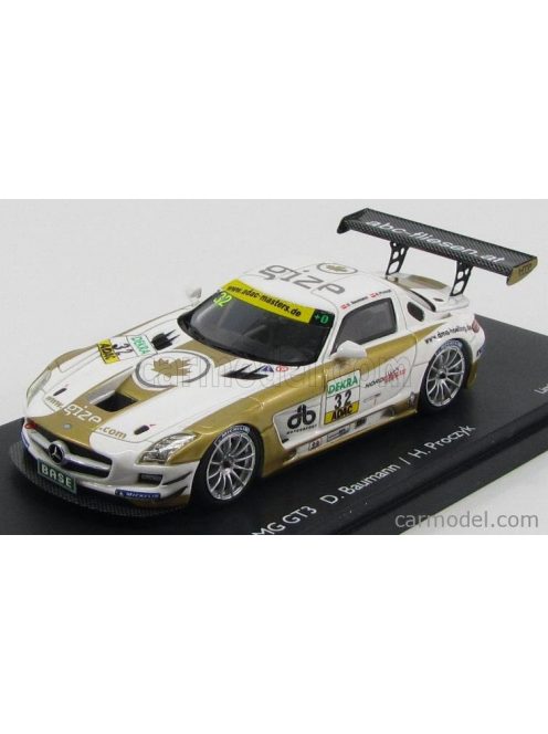 Schuco - Mercedes Benz Sls Coupe 6.3 Amg Gt3 (C197) N 32 Adac Masters Gt 2012 D.Baumann - H.Proczyk White Gold