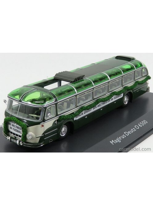 Schuco - Magirus Deutz O6500 Autobus Winner Team Football World Cup Wm Open Roof 1954 Green