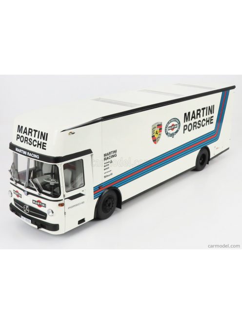 Schuco - Mercedes Benz O317 Truck Car Transporter Porsche Martini Racing 1968 White Blue