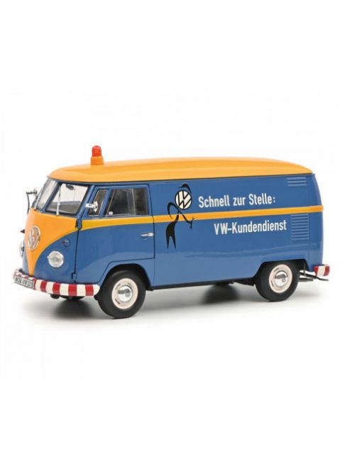 Schuco - 1:18 Volkswagen Vw T1B Panel Van Vw Customer Service Blue/Yellow, 1952